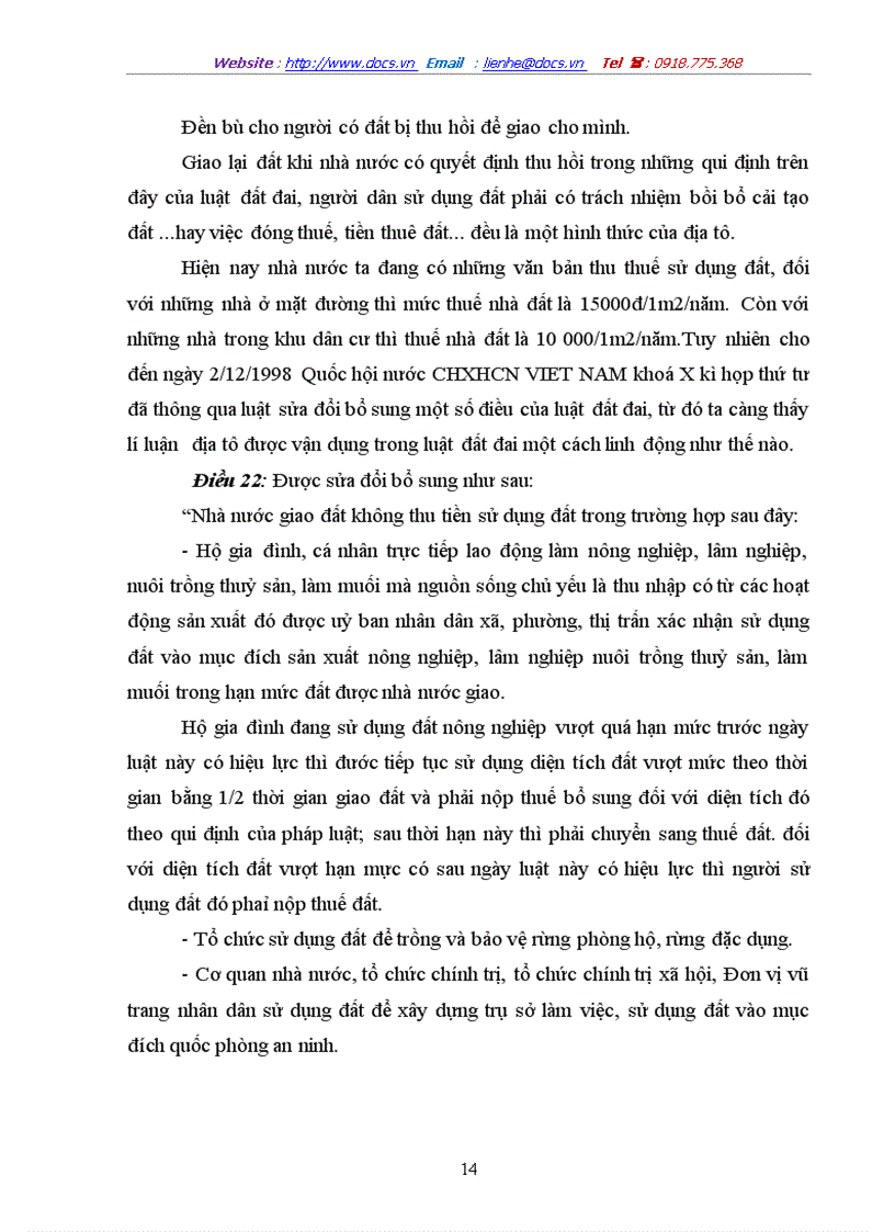 image for page Lý luận về địa tô của CácMac và sự vận dụng vào chính sách đất đai ở Việt Nam hiện nay