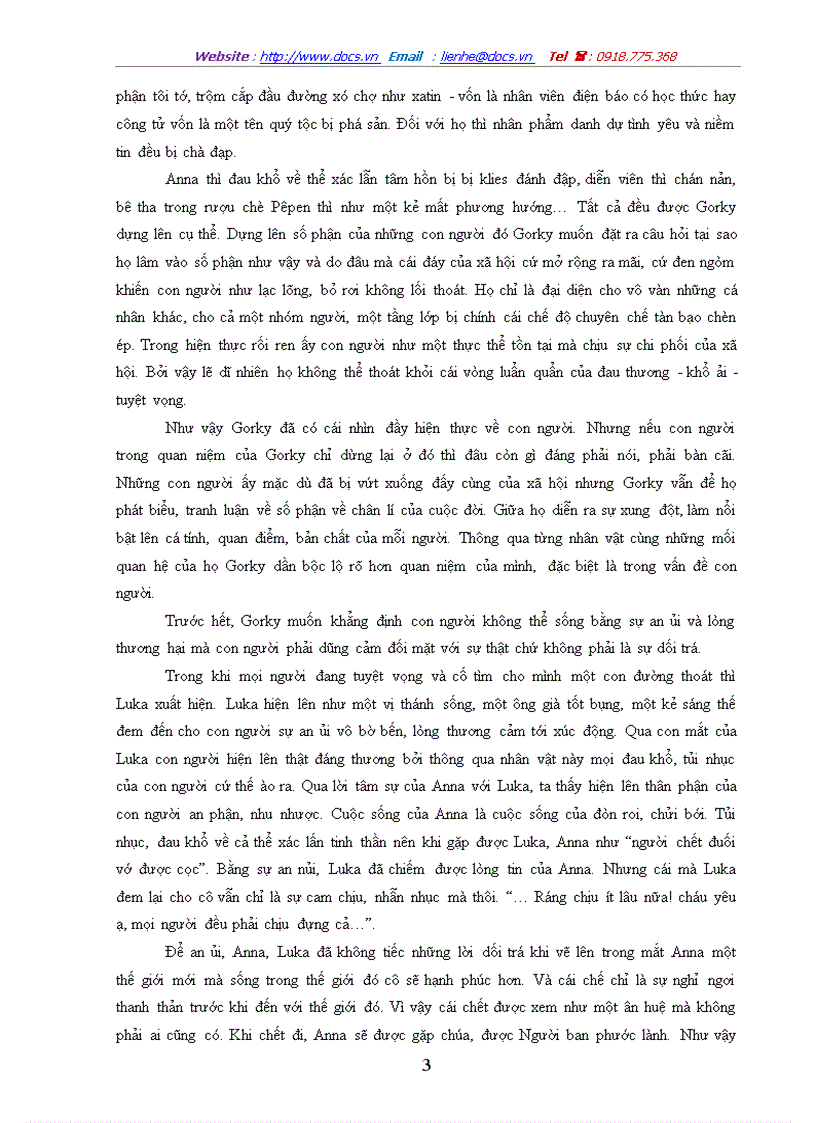 image for page Quan niệm về con người trong vở kịch dưới đáy của a m gorky