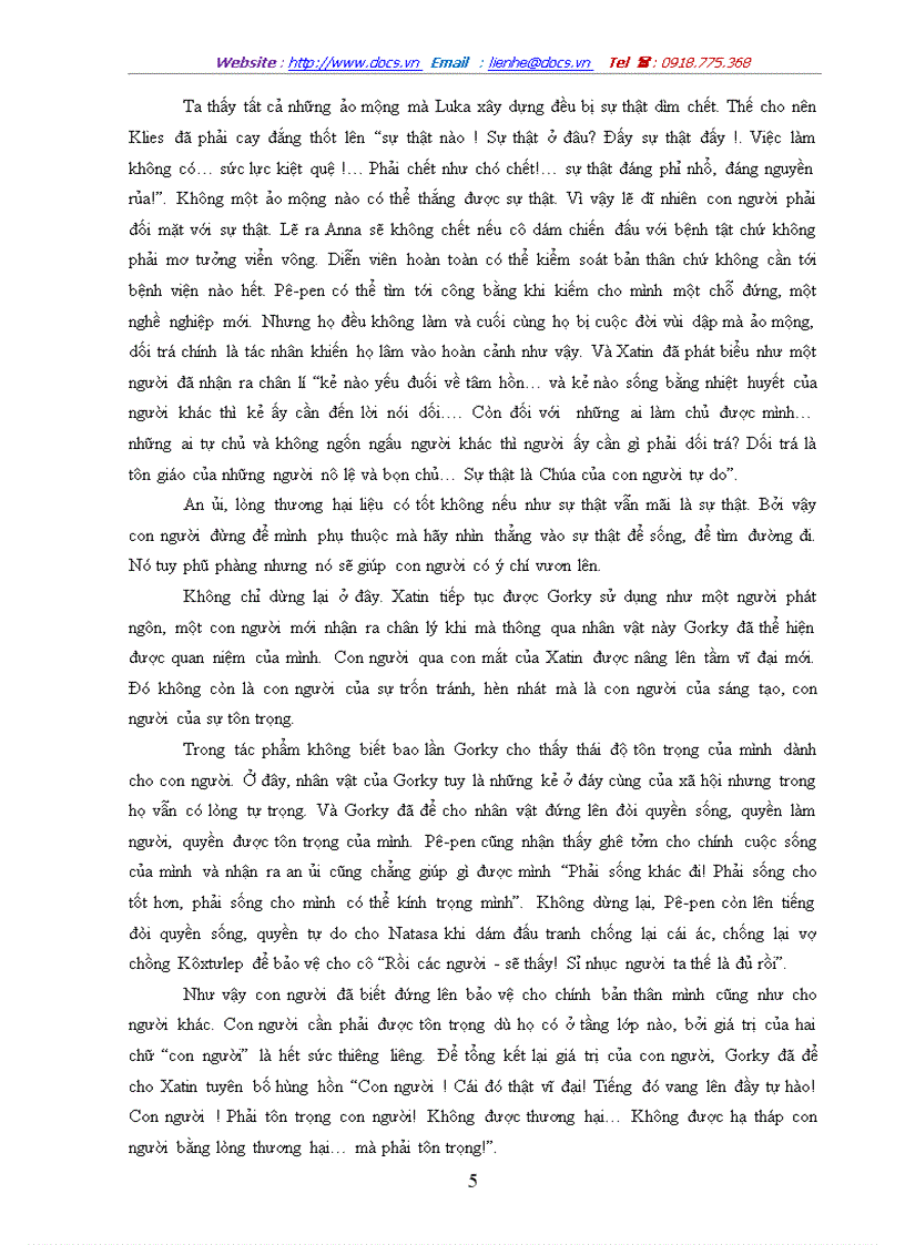 image for page Quan niệm về con người trong vở kịch dưới đáy của a m gorky