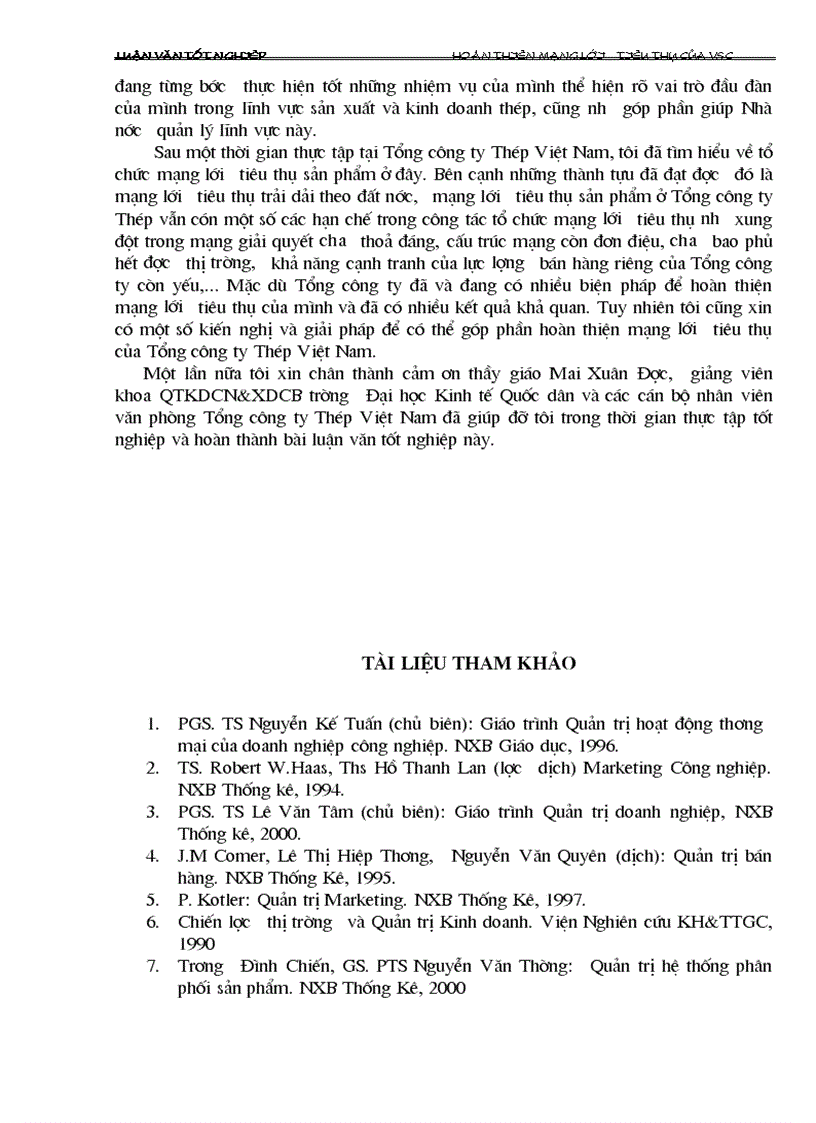 image for page Hoàn thiện mạng lưới tiêu thụ sản phẩm của Tổng Công ty Thép Việt Nam