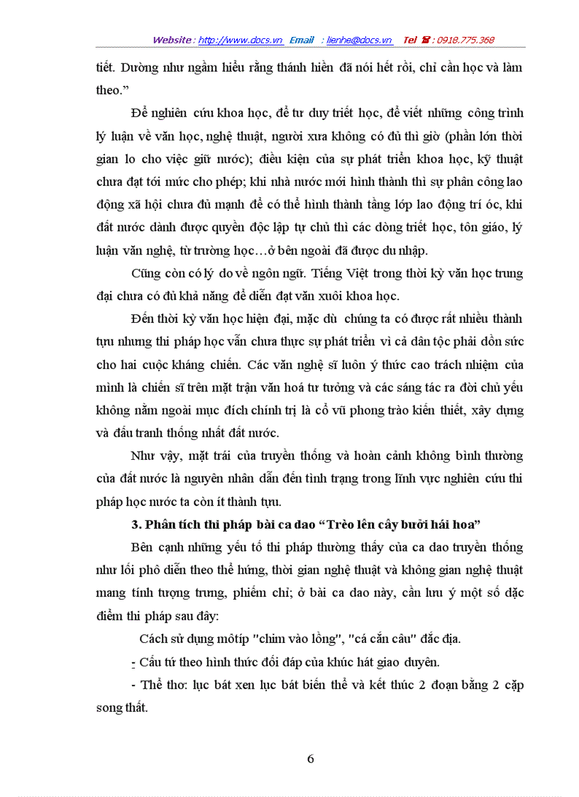 image for page Thi pháp và thi pháp học ứng dụng phân tích thi pháp bài ca dao Trèo lên cây bưởi hái hoa