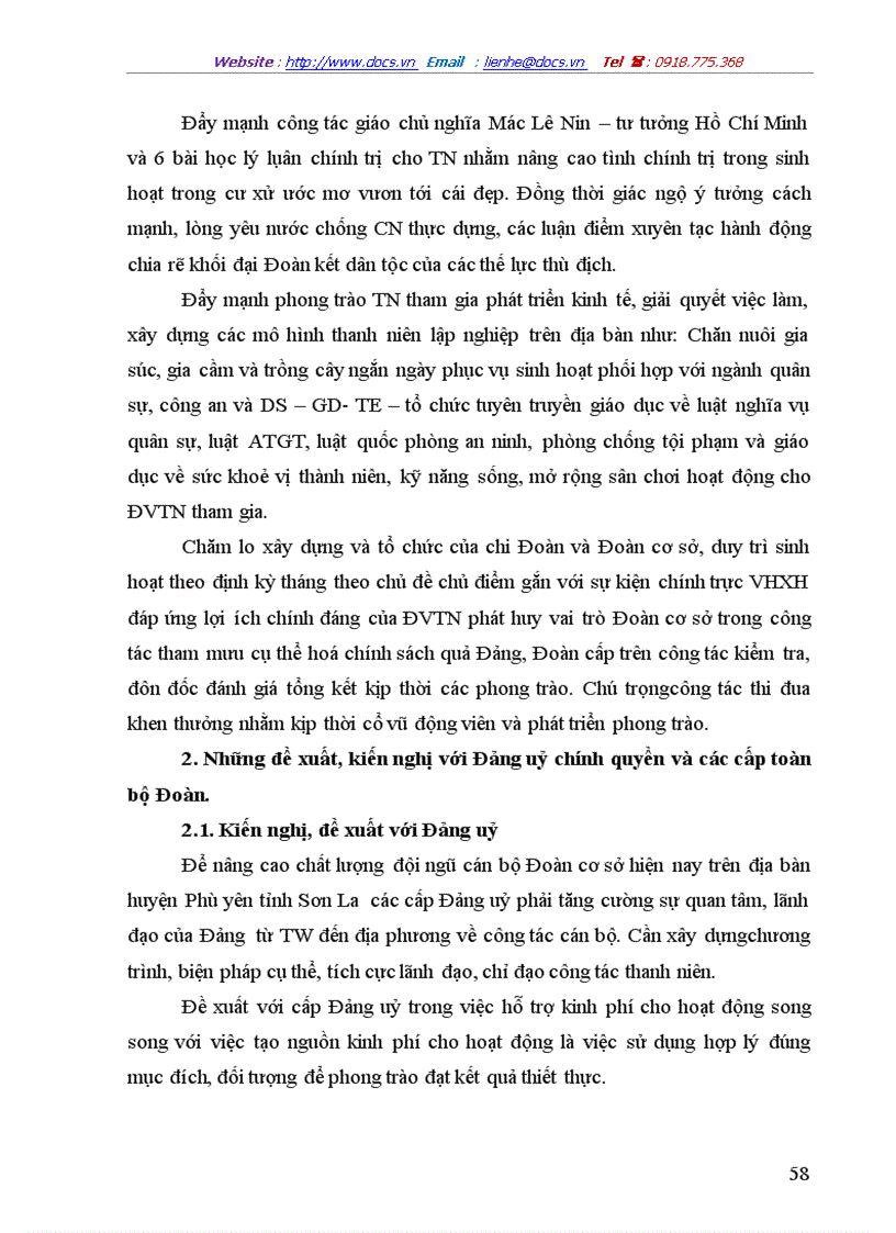 image for page Thực trạng và các giải pháp nhằm nâng cao chất lượng đội ngũ cán bộ Đoàn cơ sở trên địa bàn huyện Phù Yên Tỉnh Sơn La