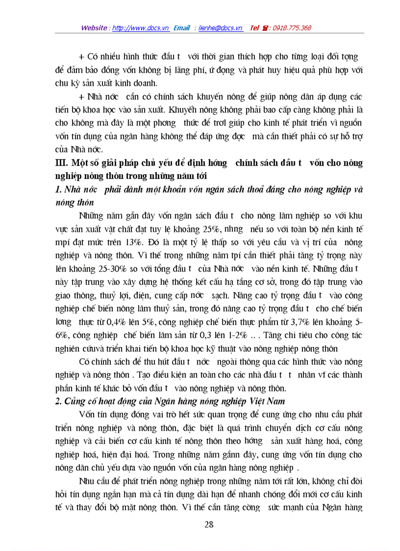 image for page Phương hướng hoàn thiện chính sách đầu tư vốn vào nông nghiệp và nông thôn Việt Nam năm 2001 2005