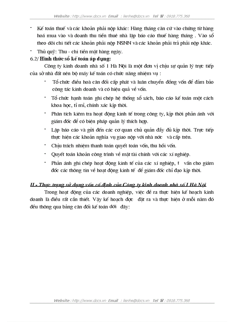 image for page Quản lý tài sản cố định và vốn cố định trong công ty kinh doanh nhà số I sở nhà đất Hà nội