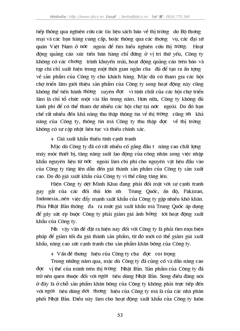 image for page Phương pháp thống kê phân tích hoạt động xuất khẩu của Công ty Dệt Minh Khai thời kỳ 1995 2003