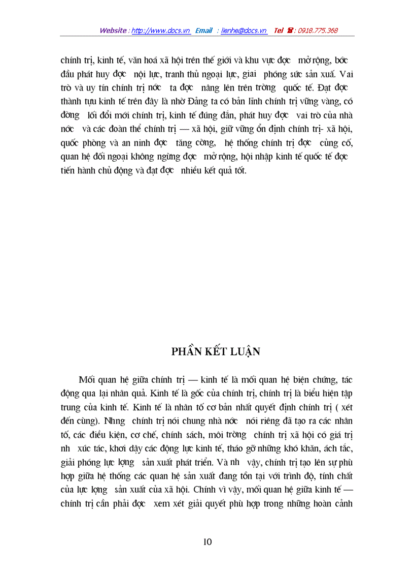 image for page Mối quan hệ giữa kinh tế và chính trị