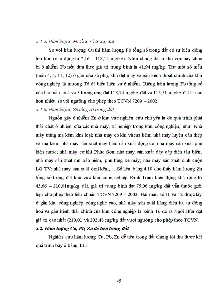 image for page Nghiên cứu sự tích luỹ kim loại nặng trong đất nông nghiệp và nước mặt xung quang khu công nghiệp Đình Trám tỉnh Bắc Giang