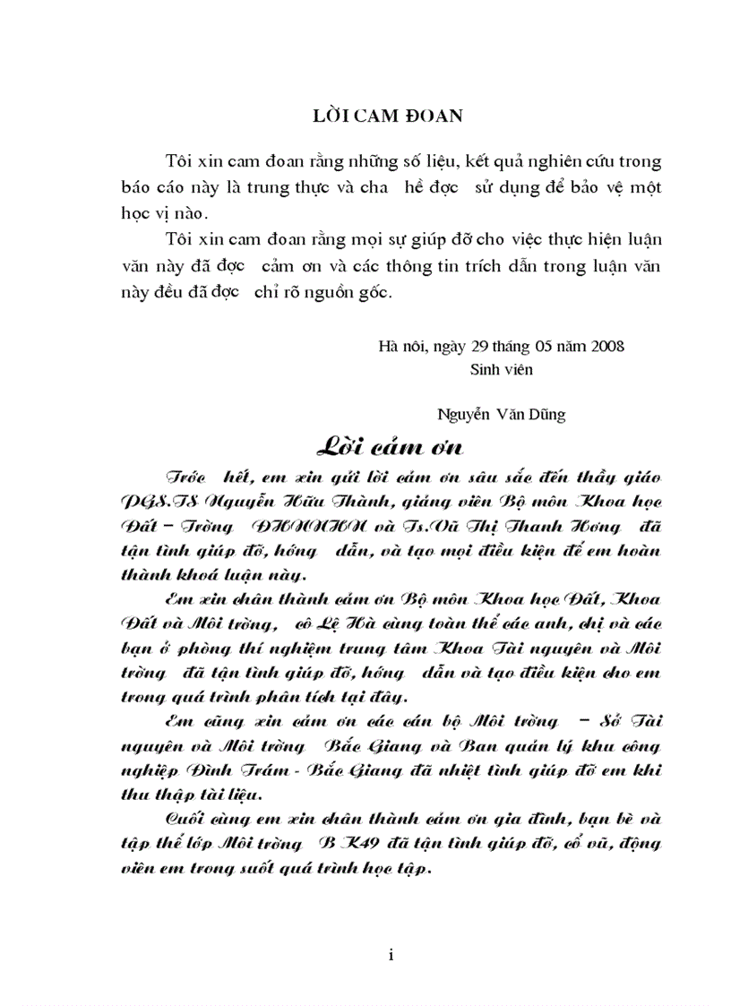 image for page Nghiên cứu sự tích luỹ kim loại nặng trong đất nông nghiệp và nước mặt xung quang khu công nghiệp Đình Trám tỉnh Bắc Giang