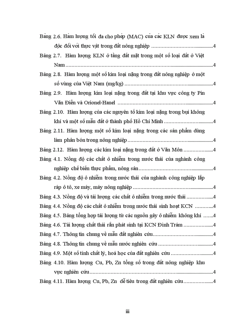 image for page Nghiên cứu sự tích luỹ kim loại nặng trong đất nông nghiệp và nước mặt xung quang khu công nghiệp Đình Trám tỉnh Bắc Giang