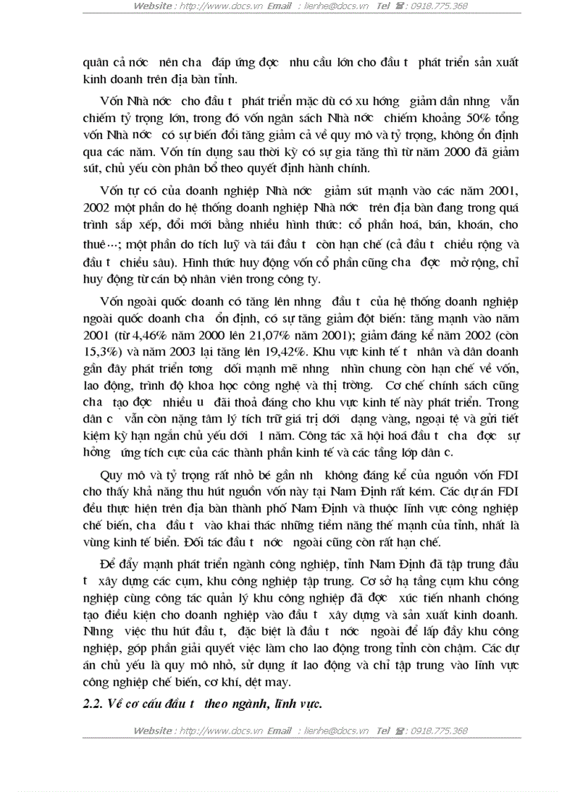 image for page Đầu tư phát triển ở tỉnh Nam Định Thực trạng và giải pháp
