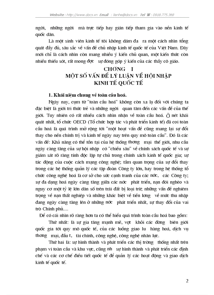 image for page Việt Nam trong quá trình hội nhập kinh tế