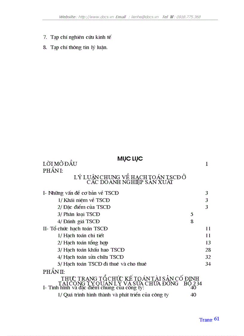 image for page Tổ chức hạch toán TSCĐ với việc nâng cao hiệu quả sử dụng TSCĐ ở Công ty quản lý và sửa chữa đường bộ 234