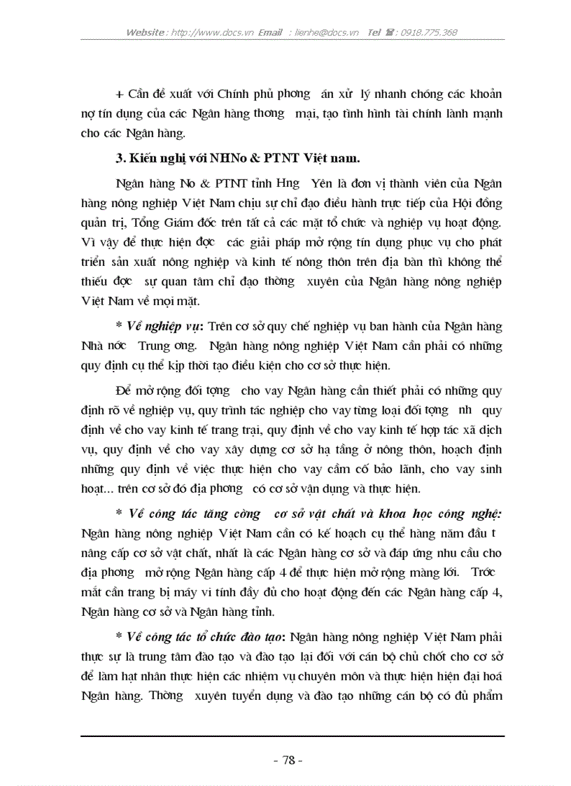 image for page Giải pháp nâng cao chất lượng tín dụng tại Ngân hàng nông nghiệp và phát triển nông thôn tỉnh Hưng Yên