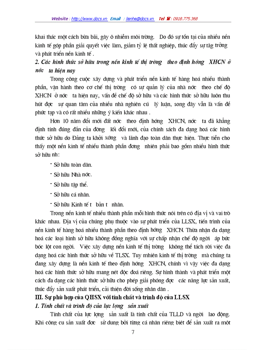 image for page Quan hệ biện chứng giữa sự phát triển của lực lượng sản xuất và sự đa dạng hoá các loại hình sở hữu ở Việt Nam
