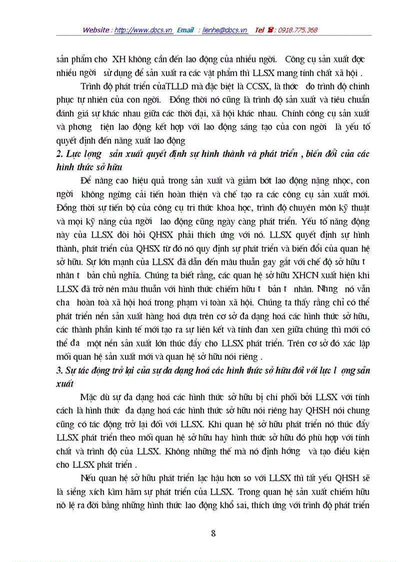 image for page Quan hệ biện chứng giữa sự phát triển của lực lượng sản xuất và sự đa dạng hoá các loại hình sở hữu ở Việt Nam