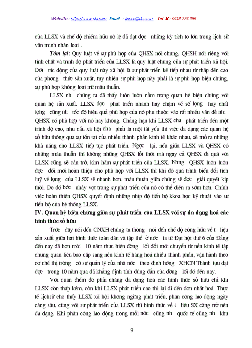 image for page Quan hệ biện chứng giữa sự phát triển của lực lượng sản xuất và sự đa dạng hoá các loại hình sở hữu ở Việt Nam