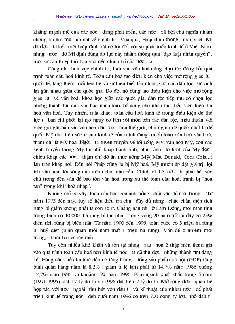 image for page Ận dụng nguyên lý triết học để phân tích làm rõ thực trạng của nền kinh tế Việt Nam trước xu thế toàn cầu hoá