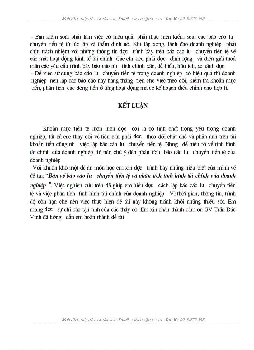 image for page Bàn về báo cáo lưu chuyển tiền tệvà việc phân tích tình hình tài chính của doanh nghiệp