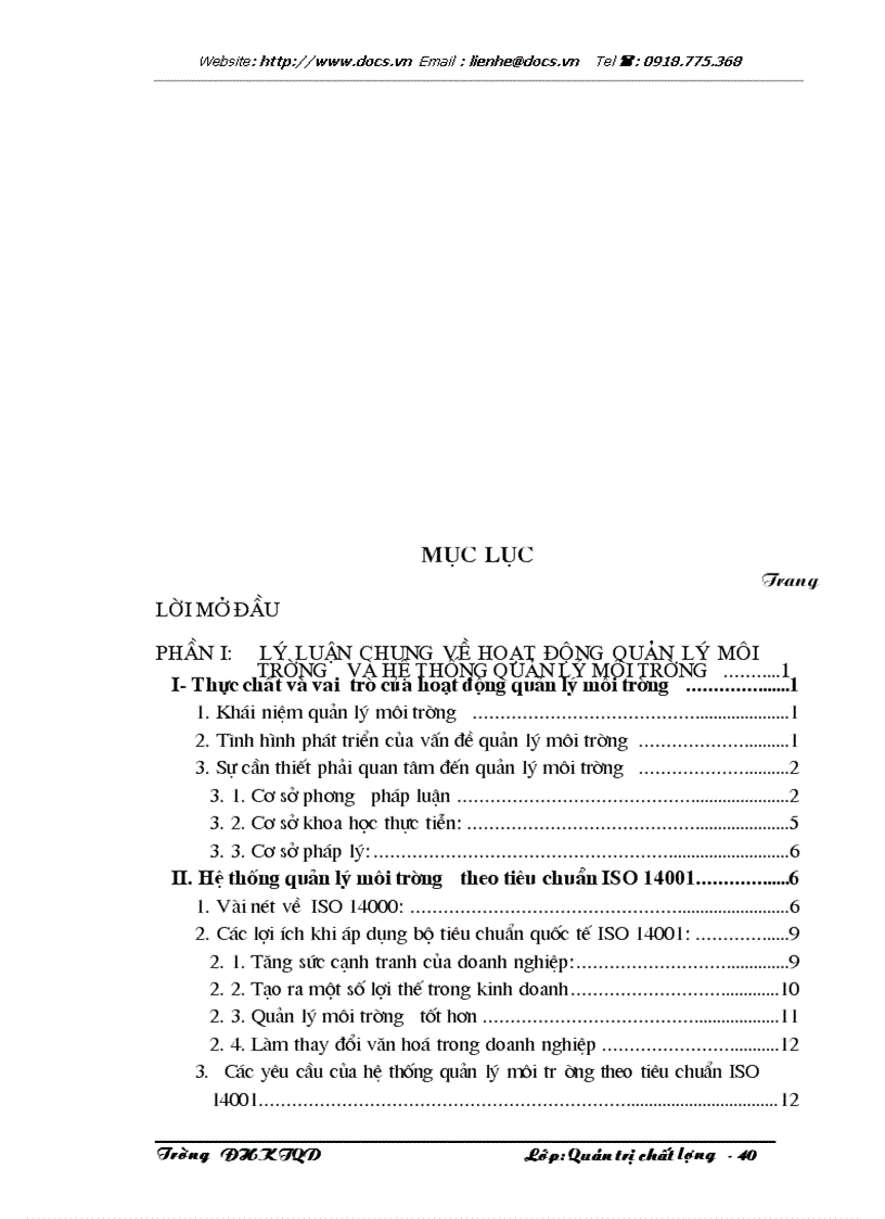 image for page 1số giải pháp xây dựng hệ thống quản lý môi trường ISO 14001 ở Công ty May Đức Giang