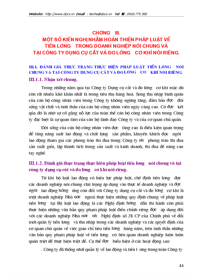 image for page Pháp luật về tiền lương và việc thực hiện tại Công ty Dụng cụ cắt và Đo lường cơ khí