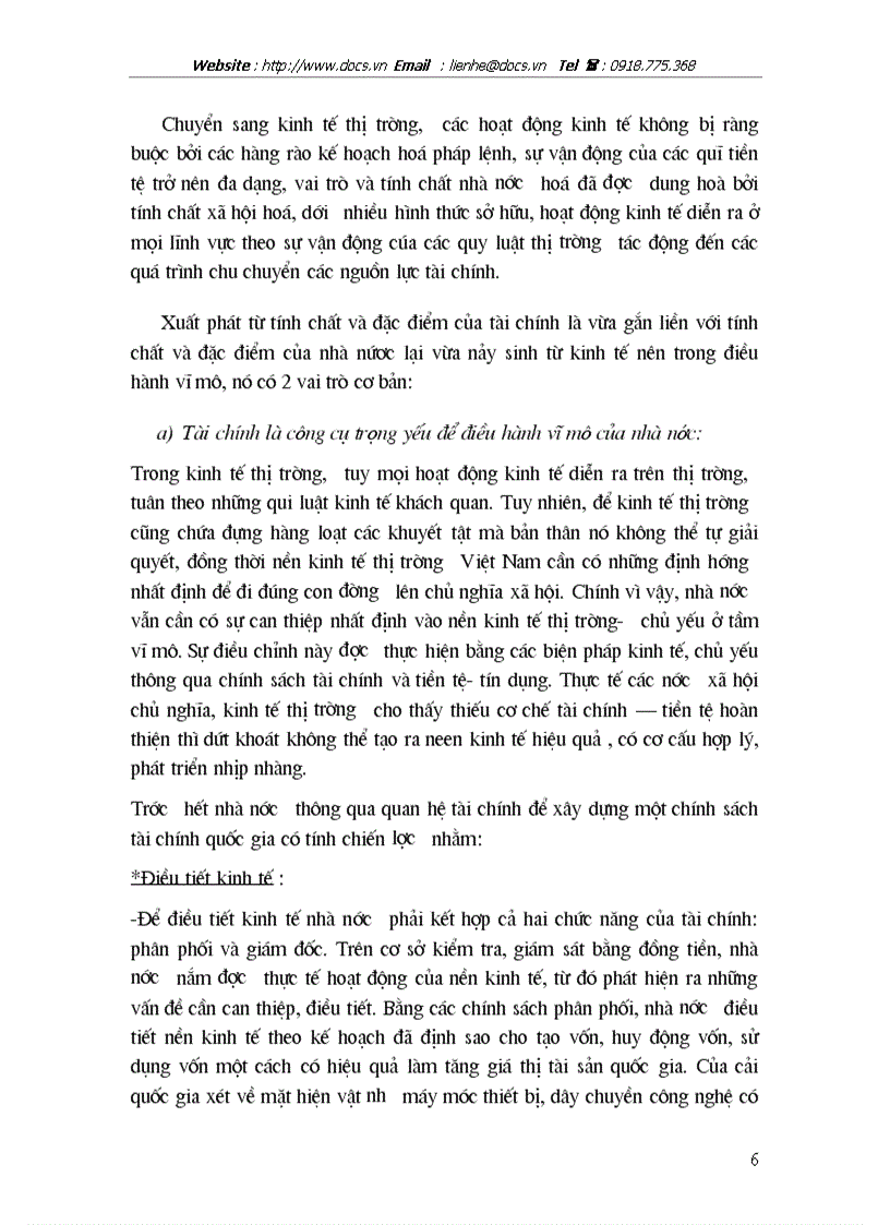 image for page Sự cần thiết bản chất và chức năng của tài chính Vai trò của tài chính đối với sự phát triển kinh tế thị trường định hướng xhcn ở việt nam