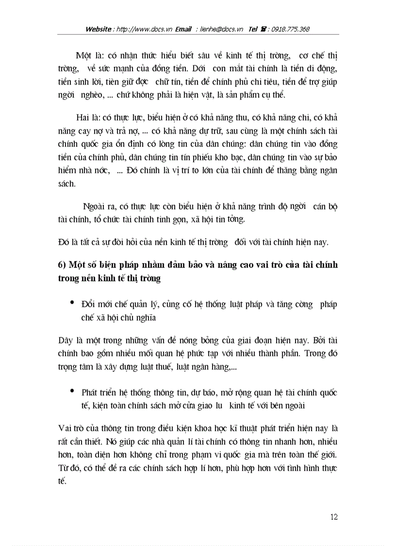 image for page Sự cần thiết bản chất và chức năng của tài chính Vai trò của tài chính đối với sự phát triển kinh tế thị trường định hướng xhcn ở việt nam