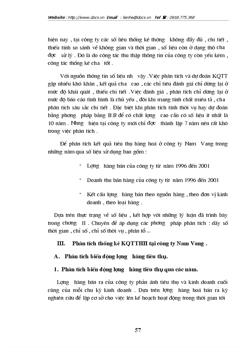 image for page Phân tích thống kê kết quả tiêu thụ hàng hoá ở trung tâm kinh doanh thép Nam Hải Công ty Nam Vang