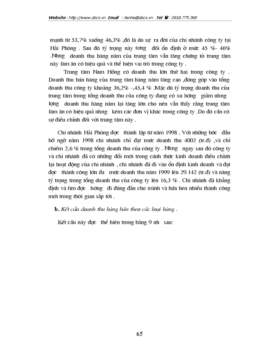 image for page Phân tích thống kê kết quả tiêu thụ hàng hoá ở trung tâm kinh doanh thép Nam Hải Công ty Nam Vang