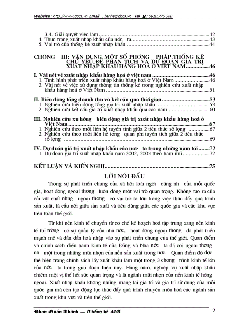 image for page 1số phương pháp thống kê chủ yếu để phân tích và dự đoán trong nghiên cứu giá trị xuất nhập khẩu hàng hoá ở Việt Nam