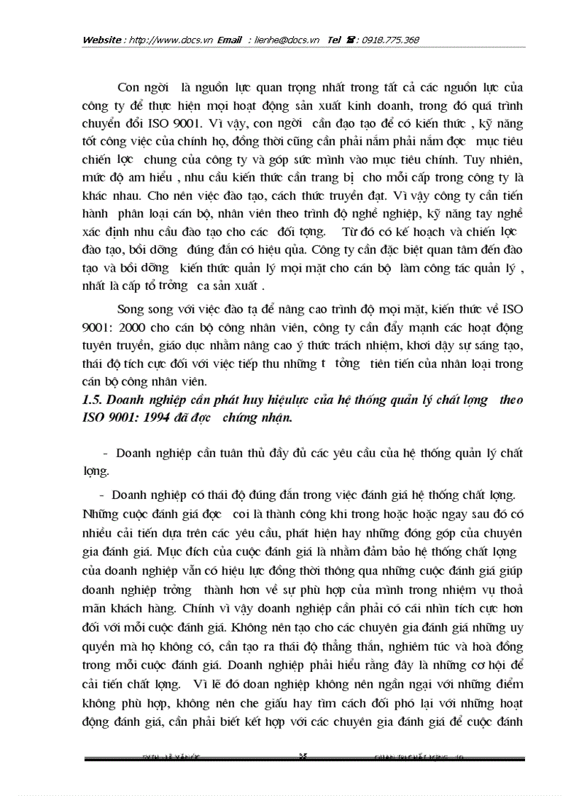 image for page 1số vấn đề của việc chuyển đổi hệ thống quản lý chất lượng theo tiêu chuẩn ISO 9000 1994 sang phiên bản 2000 tại Công ty Điện tử Hà Nội Hanel
