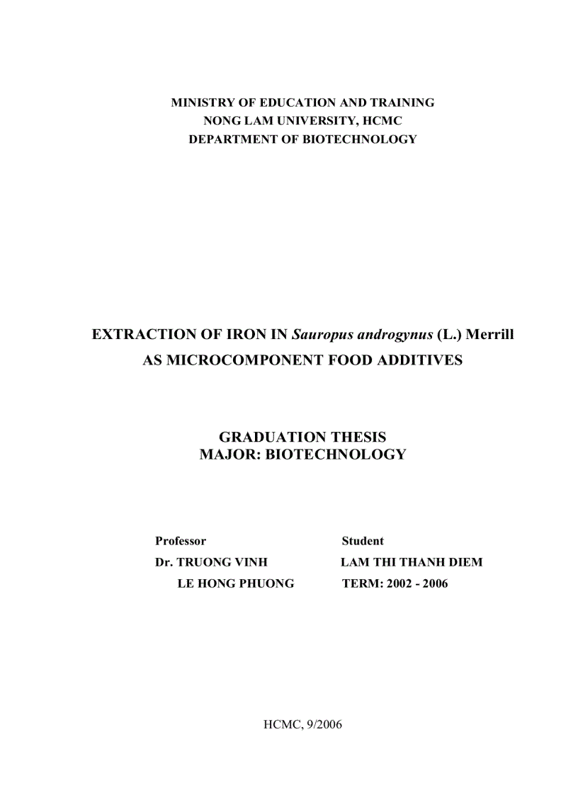 image for page Ly trích sắt từ cây rau ngót làm vi lượng bổ sung thực phẩm