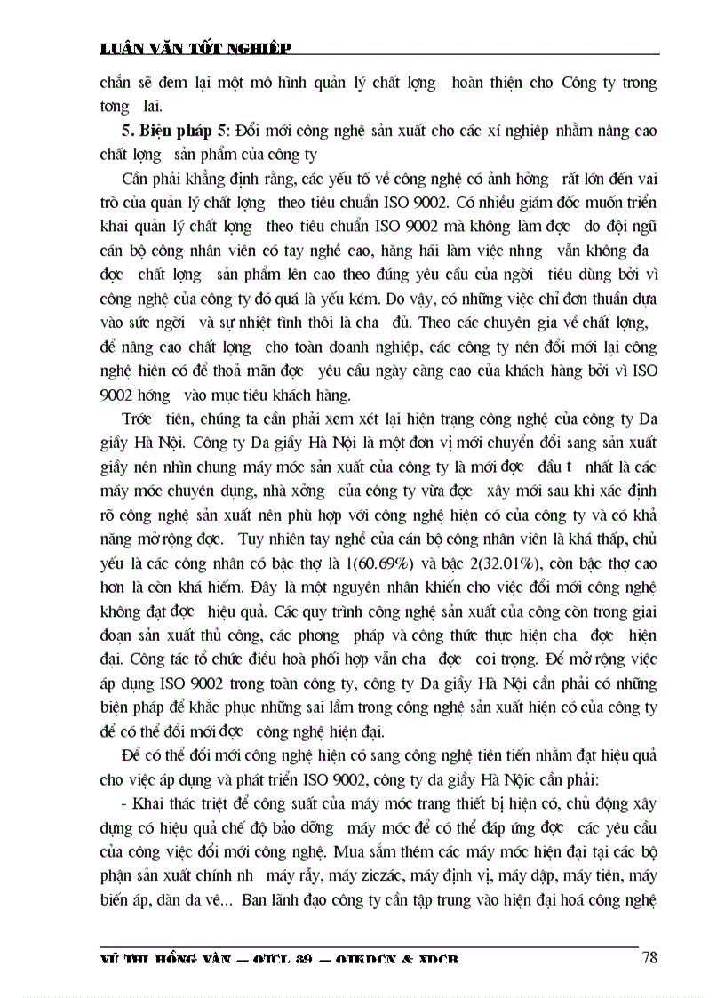 image for page Những biện pháp để duy trì và phát triển việc áp dụng hệ thống quản lý chất lượng theo ISO 9002 ở Công ty da giầy Hà Nội