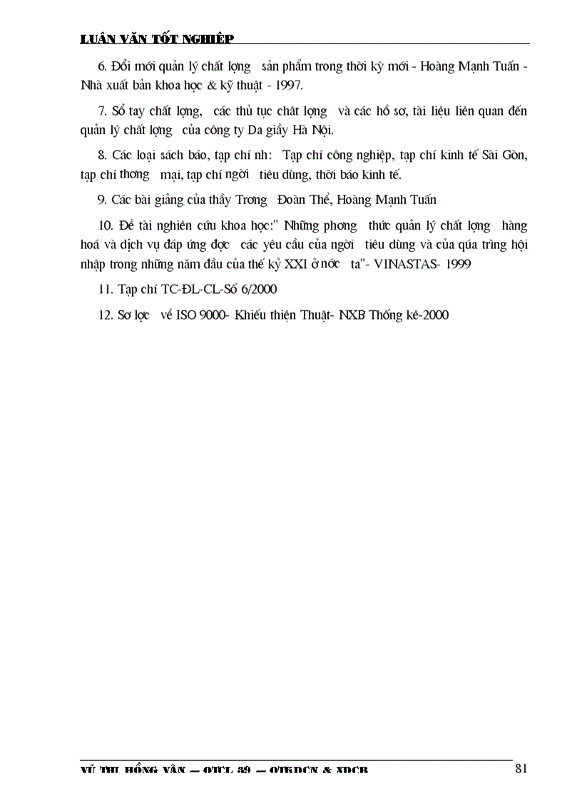 image for page Những biện pháp để duy trì và phát triển việc áp dụng hệ thống quản lý chất lượng theo ISO 9002 ở Công ty da giầy Hà Nội