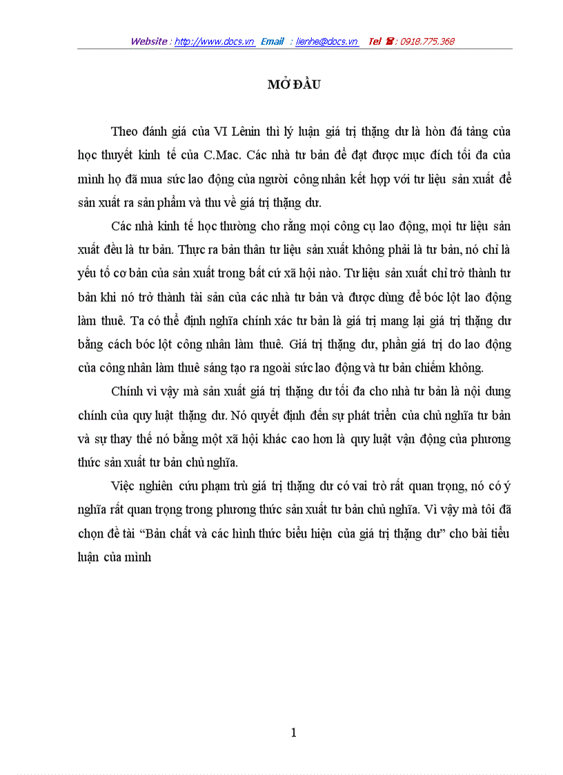 image for page Bản chất và các hình thức biểu hiện của giá trị thặng dư