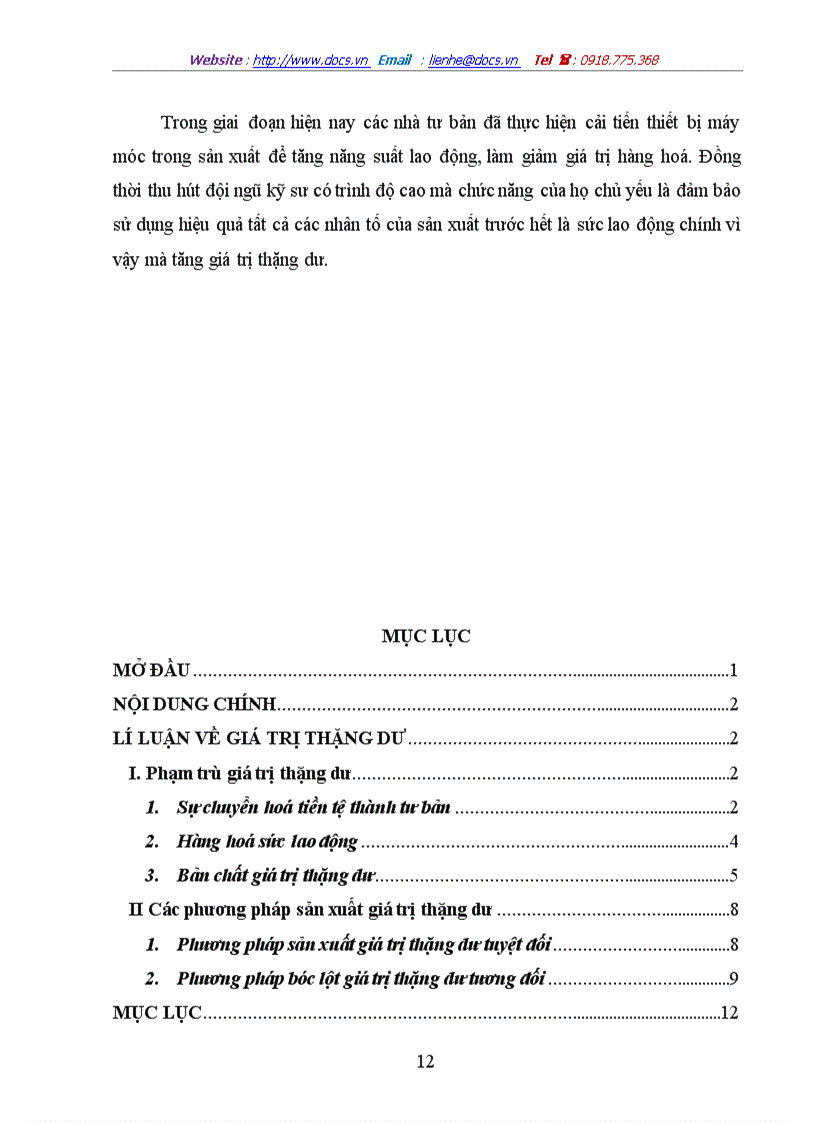 image for page Bản chất và các hình thức biểu hiện của giá trị thặng dư