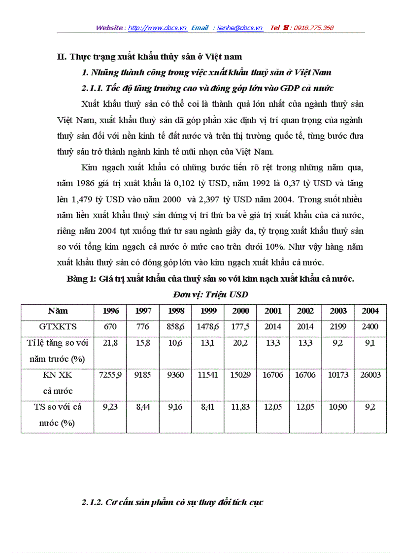 image for page Xuất khẩu thuỷ sản ở việt nam