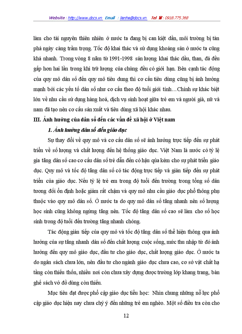 image for page Hãy nêu và phân tích ảnh hưởng của sự phát triển dân số đến kinh tế xã hội ở Việt Nam