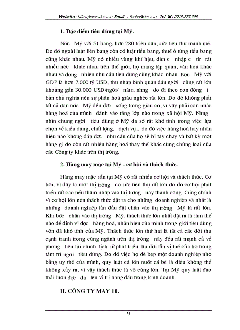 image for page Thương hiệu cho sản phẩm áo sơ mi may sẵn của công ty may 10 xuất khẩu sang thị trường mỹ