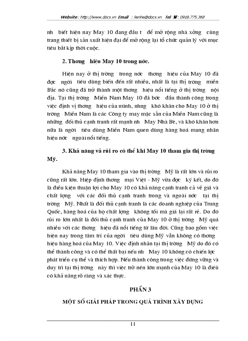 image for page Thương hiệu cho sản phẩm áo sơ mi may sẵn của công ty may 10 xuất khẩu sang thị trường mỹ