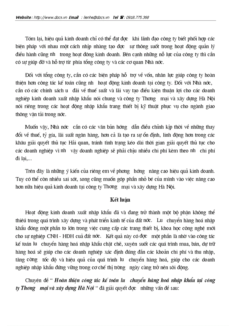 image for page Hoàn thiện công tác kế toán lưu chuyển hàng hoá nhập khẩu tại Công ty thương mại và xây dựng Hà Nội Vietracimex