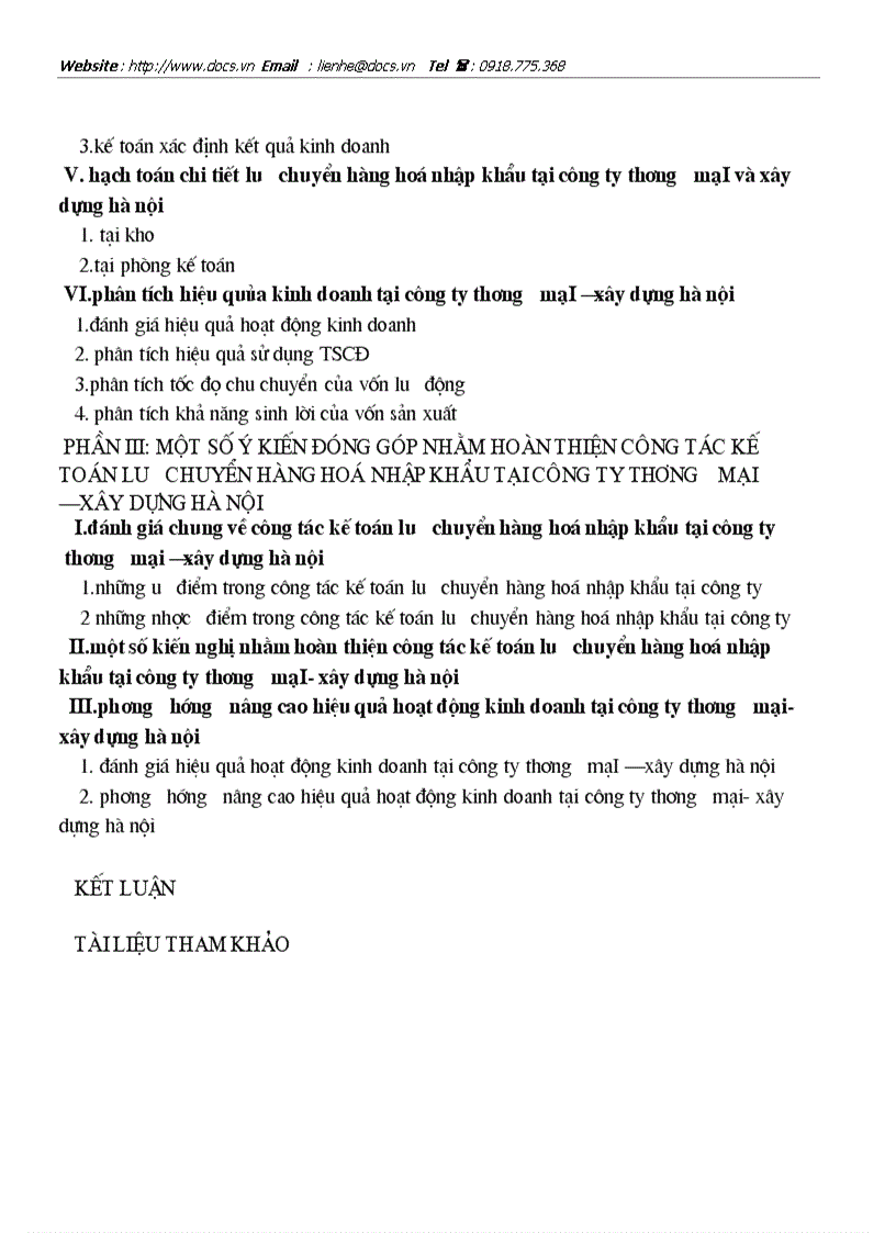 image for page Hoàn thiện công tác kế toán lưu chuyển hàng hoá nhập khẩu tại Công ty thương mại và xây dựng Hà Nội Vietracimex