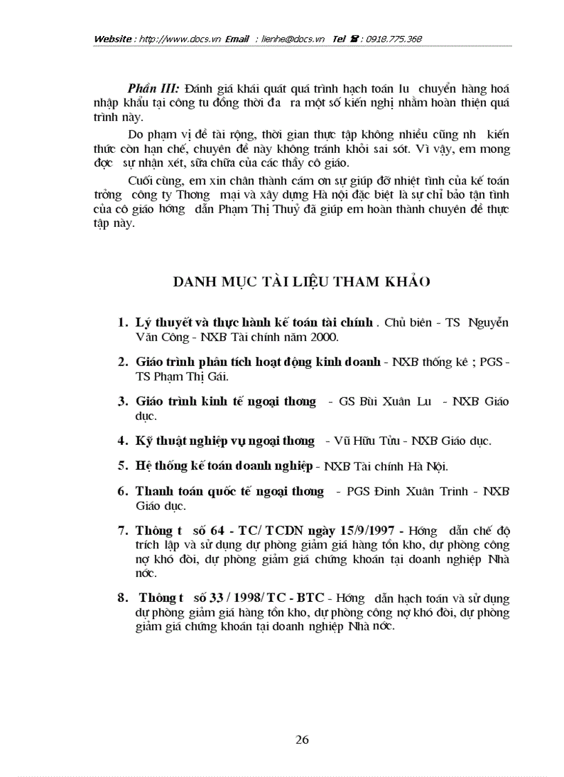 image for page Thực trạng và giải pháp hoàn thiện công tác kế toán lưu chuyển hàng hoá nhập khẩu tại Công ty Thương mại và xây dựng Hà Nội