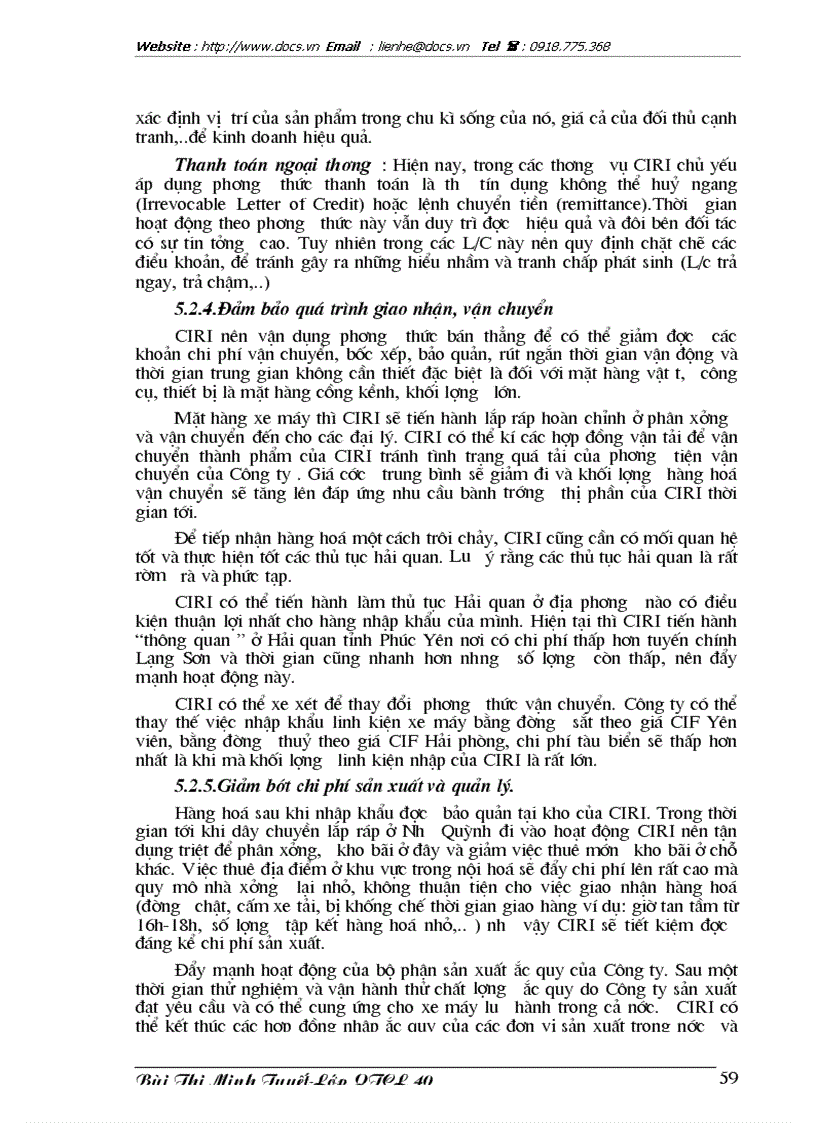 image for page Những giải pháp cơ bản nâng cao hiệu quả quản lý chất lượng trong sản xuất kinh doanh của Công ty quan hệ quốc tế đầu tư sản xuất CIRI85