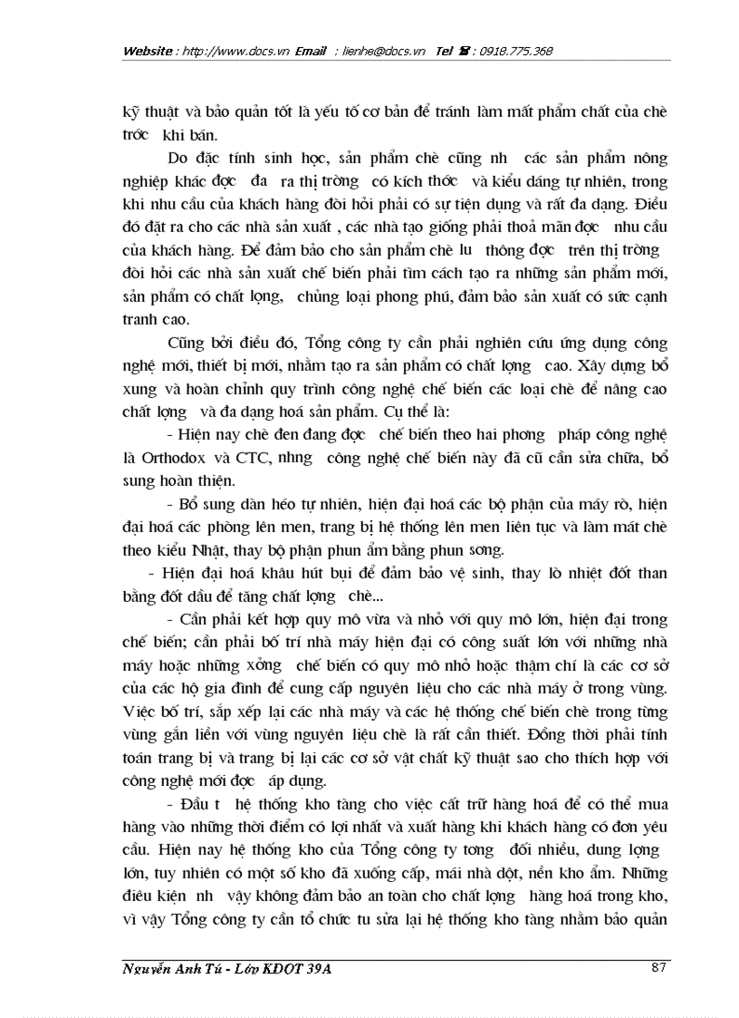image for page Phương hướng và giải pháp nhằm đẩy mạnh hoạt động xuất khẩu chè tại Tổng Công ty chè Việt Nam