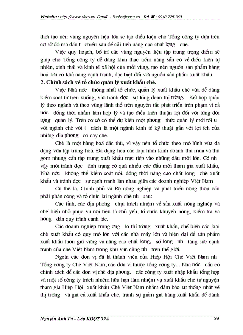 image for page Phương hướng và giải pháp nhằm đẩy mạnh hoạt động xuất khẩu chè tại Tổng Công ty chè Việt Nam