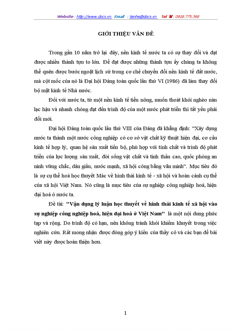 image for page Vận dụng lý luận học thuyết về hình thái kinh tế xã hội vào sự nghiệp công nghiệp hoá hiện đại hoá ở Việt Nam