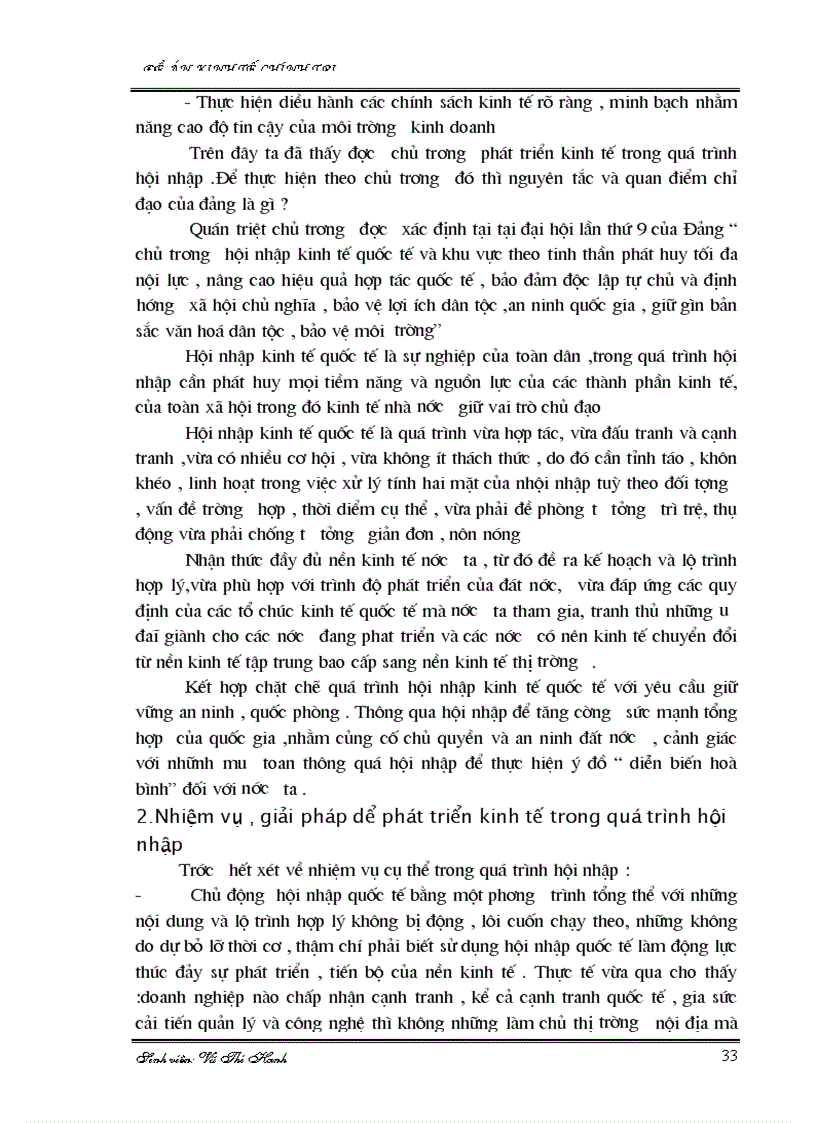 image for page Chủ trương nguyên tắc và các giải pháp cần thực hiện trong quá trình hội nhập kinh tế quốc tế ở việt nam