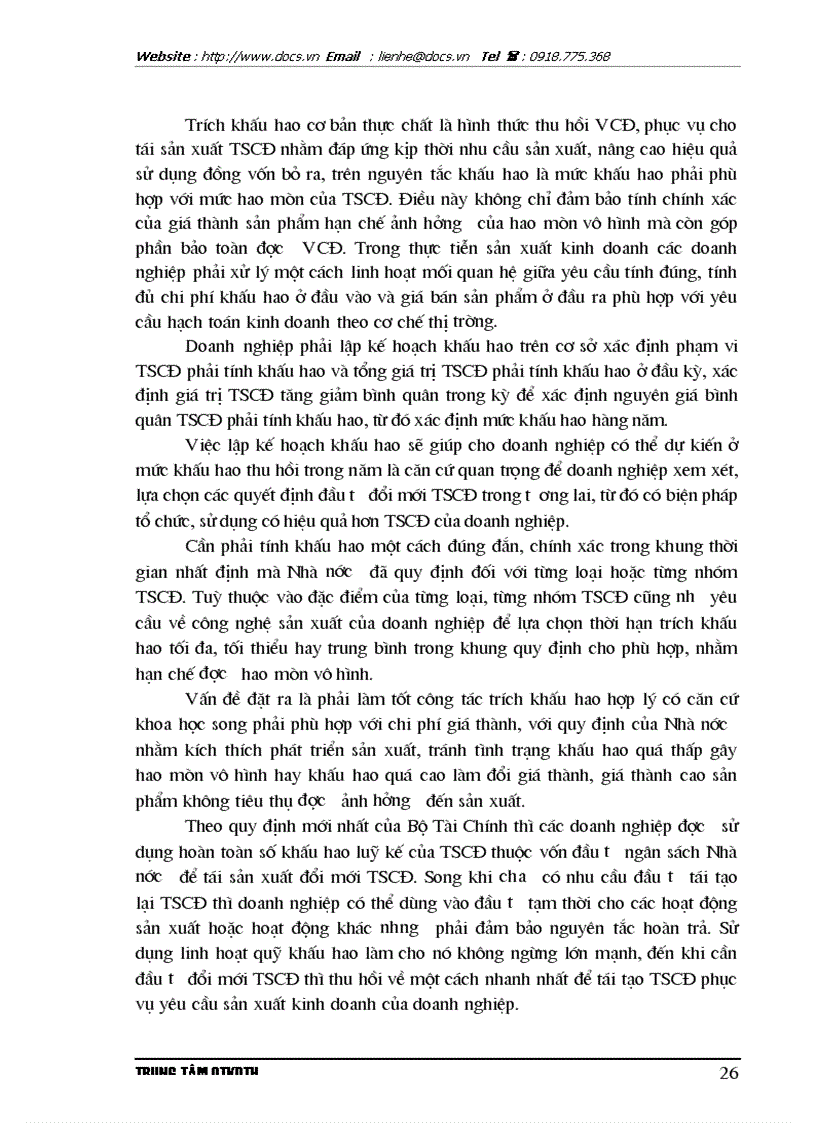 image for page Thực trạng và giải pháp nâng cao hiệu quả sử dụng vốn cố định ở Công ty In tài chính