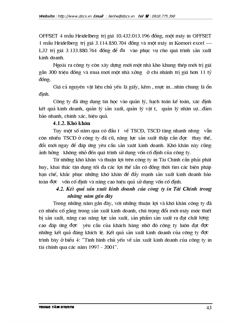 image for page Thực trạng và giải pháp nâng cao hiệu quả sử dụng vốn cố định ở Công ty In tài chính