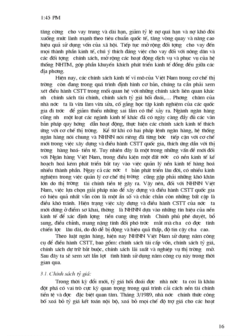 image for page Thực trạng điều hành CSTT ở Việt Nam